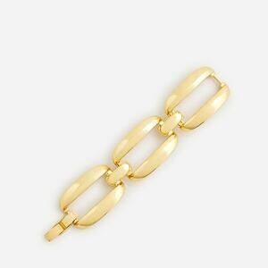 NEW J. Crew Valerie Oversized Rectangle Chunky Gold Link Bracelet